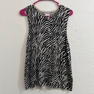 Vintage 90s Sureness Silk Zebra Print Sleeveless Knit Top L